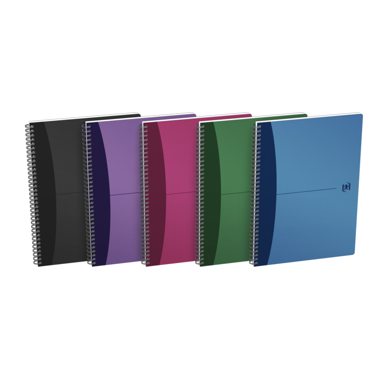Quaderno a spirale A4 Oxford Office Urban Mix - Copertina in plastica robusta - 90 fogli a quadretti 5x5 - Colori assortiti 5pz Quaderno a spirale A4 Oxford Office Urban Mix - Copertina in plastica robusta - 90 fogli a quadretti 5x5 - Colori assortiti 5pz