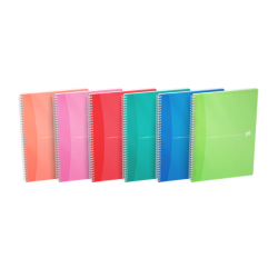 Oxford Office My Colours Cuaderno Espiral A4 - Tapa de Plastico - 5x5 - 90 Hojas - Colores Surtidos