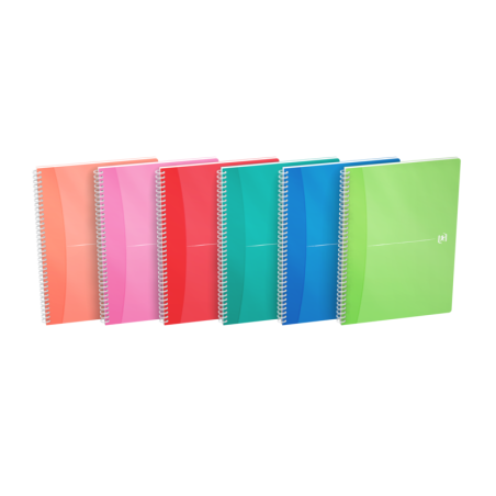 Oxford Office My Colours Cuaderno Espiral A4 - Tapa de Plastico - 5x5 - 90 Hojas - Colores Surtidos