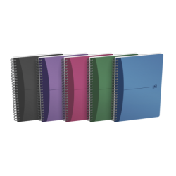 Quaderno a spirale A5 Oxford Office Urban Mix - Copertina in plastica - 5x5 - 90 fogli - Colori assortiti 5pz 5pz
