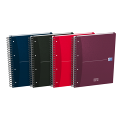 Oxford Office Essentials Europeanbook A4+ Copertina extra rigida - 120 fogli - Formato 4 5x5 - Colori assortiti 5pz 5pz