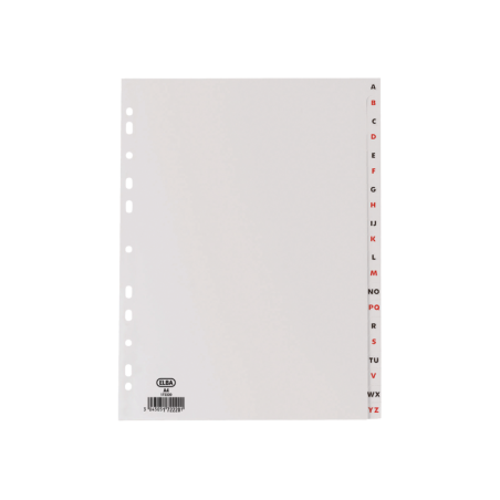 Indice alfabetico Elba A4 20 posizioni - Plastica resistente 120 micron - Formato A4 - Colore grigio