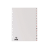 Indice alfabetico Elba A4 20 posizioni - Plastica resistente 120 micron - Formato A4 - Colore grigio