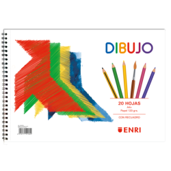 Blocco da Disegno Enri Pajarita A4+ Copertina Morbida - 20 Fogli da 120gr - Microperforato - 2 Fori con Cornice 10pz 10pz