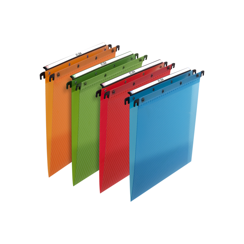 Cartelle sospese a cassetto A4 Elba Ultimate - Polipropilene traslucido resistente - Formato A4 - Colori assortiti 10pz 10pz Cartelle sospese a cassetto A4 Elba Ultimate - Polipropilene traslucido resistente - Formato A4 - Colori assortiti 10pz 10pz