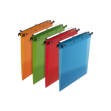 Cartelle sospese a cassetto A4 Elba Ultimate - Polipropilene traslucido resistente - Formato A4 - Colori assortiti 10pz 10pz