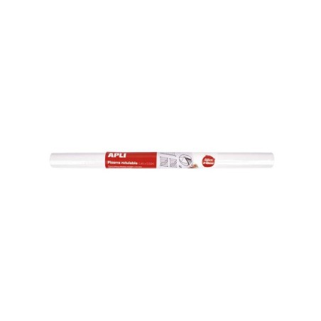Apli Pizarra Blanca Adhesiva en Rollo 500x450 - Facil de Cortar y Pegar - Ideal para Presentaciones y Notas - Color Blanco