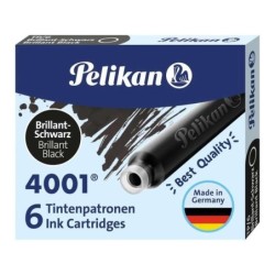 Pelikan Scatola da 6 Cartucce 4001 TP/6 - Inchiostro di Alta Qualità - Compatibile con Penne Stilografiche - Colore Nero