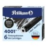 Pelikan Caja de 6 Cartuchos 4001 TP/6 - Tinta de Alta Calidad - Compatible con Plumas Estilograficas - Color Negro