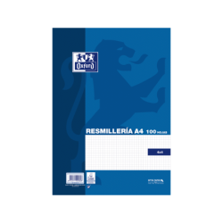 Oxford School Classic A4 Resmilleria 4x4 100 Hojas - Cuaderno de Tamaño A4 - Resmilleria de 4x4
