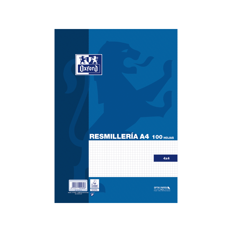 Oxford School Classic A4 Resmilleria 4x4 100 fogli - Quaderno formato A4 - 4x4 Resmilleria 25pz 25pz Oxford School Classic A4 Resmilleria 4x4 100 fogli - Quaderno formato A4 - 4x4 Resmilleria 25pz 25pz