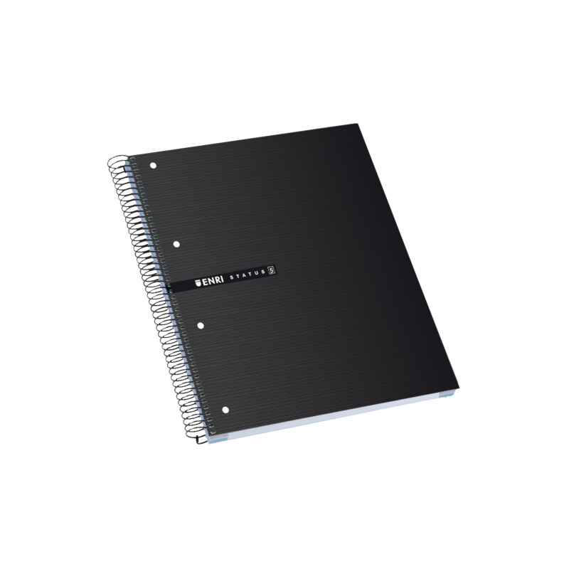 Enri Status A4+ Europeanbook - Tapa Extradura - 160 Hojas - Cuadricula 5x5 - Color Negro