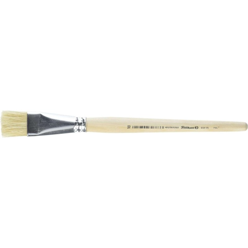 Pelikan Pincel Serie 613F N. 18 - Pelo Natural - para Colores Pastosos - Oleo, Acrilico y Tempera - Mango de Madera Pelikan Pincel Serie 613F N. 18 - Pelo Natural - para Colores Pastosos - Oleo, Acrilico y Tempera - Mango de Madera