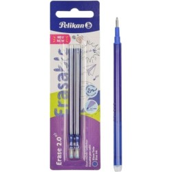 Pelikan Blister 2 Recambio para Borrador Erase 2.0 - Presentacion en Blister Card - Color Azul