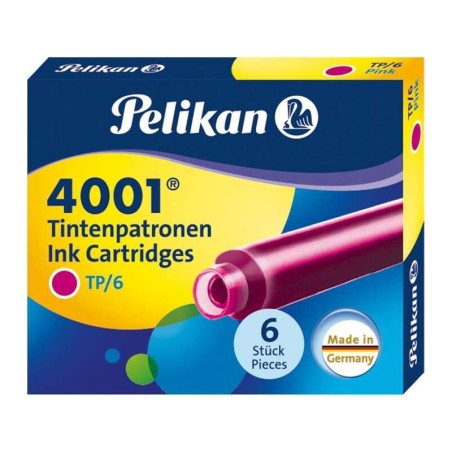 Scatola Pelikan da 6 Cartucce 4001 TP/6 - Formato Standard - Colore Rosa