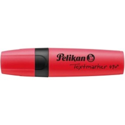 Evidenziatore Pelikan Textmarker 490 - A base d'acqua - 3 ampiezze di tratto - Colore rosso fluorescente 10pz 10pz