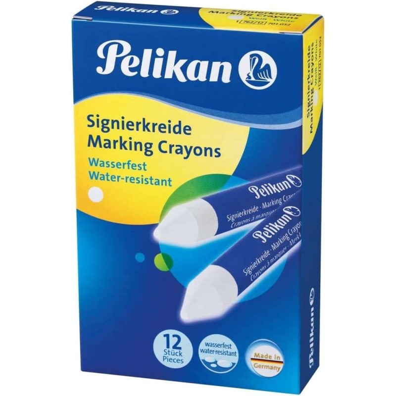 Stick per marcatura Pelikan 762/12 - 12 mm - Impermeabile - Facile da cancellare - Ideale per evidenziare testo - Colore bianco Stick per marcatura Pelikan 762/12 - 12 mm - Impermeabile - Facile da cancellare - Ideale per evidenziare testo - Colore bianco