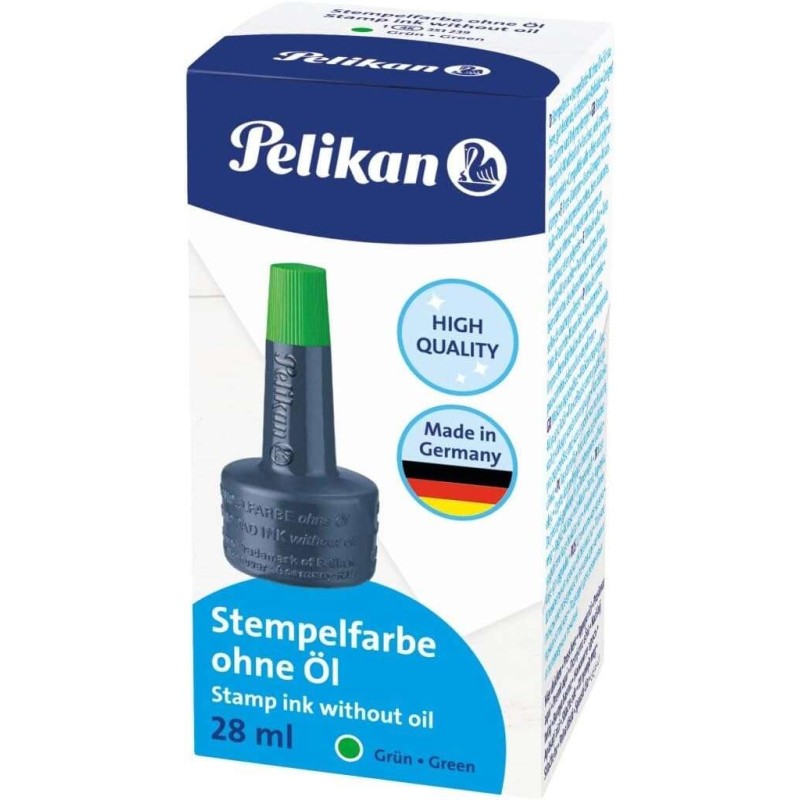 Pelikan Tinta de Sellar sin Aceite - 28ml - Secado Rapido - Resistente al Agua - Color Verde Intenso Pelikan Tinta de Sellar sin Aceite - 28ml - Secado Rapido - Resistente al Agua - Color Verde Intenso