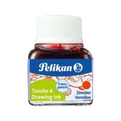 Inchiostro Cinese Pelikan 523 10ml N.3 - Flacone da 10ml - Ideale per Disegno e Calligrafia - Colore Vermiglio
