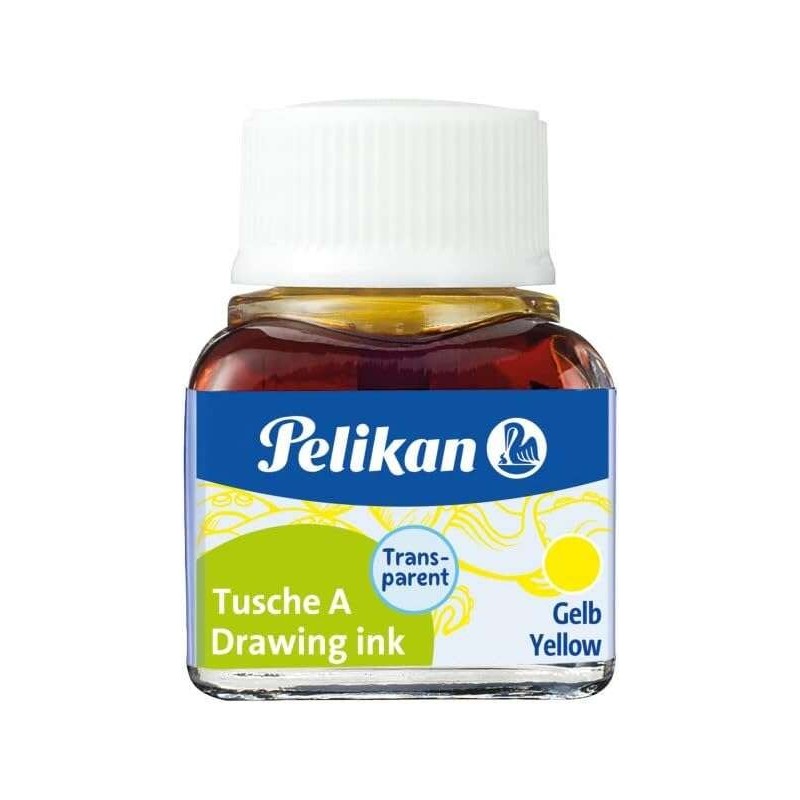 Pelikan China Ink 523 10ml N.5 - Flacone da 10ml - Resistente all'acqua - Ideale per disegno e calligrafia - Colore giallo Pelikan China Ink 523 10ml N.5 - Flacone da 10ml - Resistente all'acqua - Ideale per disegno e calligrafia - Colore giallo
