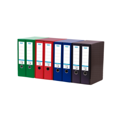 Raccoglitori a leva A4 Elba Rado - Dorso 80 mm - Esterno rivestito in plastica - Interno in carta - Colore blu 4pz 4pz
