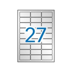 Apli Etiquetas Metalizadas Plata 63.5 x 29.6mm 20 Hojas
