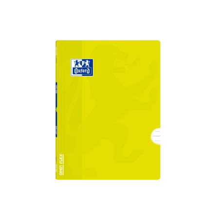 Oxford School Classic Openflex A4 - Tapa de Plastico Resistente - Libreta Grapada - 1 Linea con Margen - 48 Hojas - Color Lima