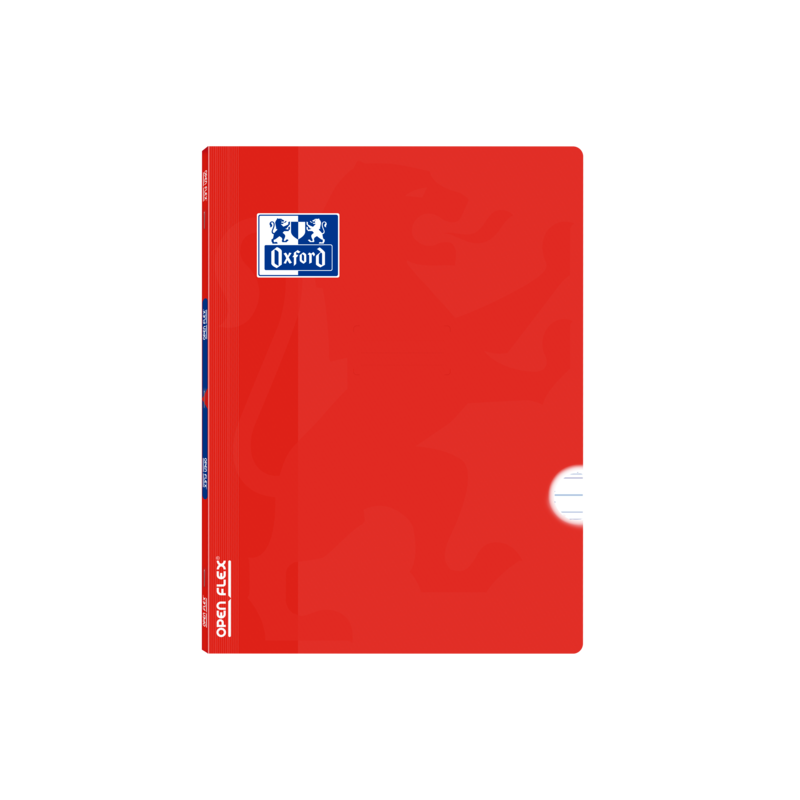 Oxford School Classic Openflex A4 - Tapa de Plastico Resistente - Libreta Grapada - Pauta 3.5 con Margen - 48 Hojas - Color Rojo