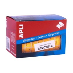 Apli Rollo Etiquetas PVP Naranja Fluorescente Removibles 12.0 x 18.0mm