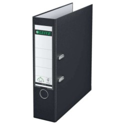Leitz Cartellina Leitz in plastica A4 a 180° - Dorso 80 mm - Fessure, occhielli e angoli in metallo - Nero 20pz 20pz