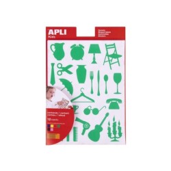 Apli Gomets Casa - 288 unità per confezione - Adesivo permanente con forme di oggetti - Conforme agli standard EN-71 e FSC 10pz 
