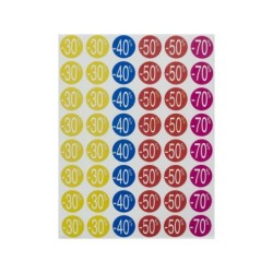 Apli Etiquetas de Descuento -30%/-70% Ø 24mm 5 Hojas