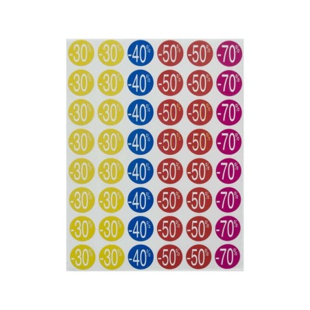 Etichette sconto Apli -30%/-70% Ø 24mm 5 fogli