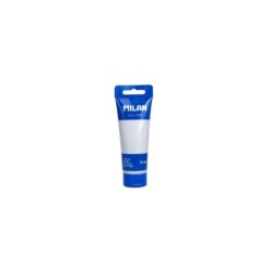 Milan Tubo de Pintura Acrilica 75ml - Pigmentos de Alta Calidad - Mezclable - Color Plata