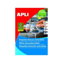 Apli Pack de 6.750 Etiquetas Blancas Removibles 17.8 x 10.0mm - 25 Hojas x 270 Etiquetas - Adhesivo Removible - Color Blanco