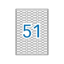 Etichette per gioielli bianche Apli A5 48,0 x 8,0 mm 15 fogli