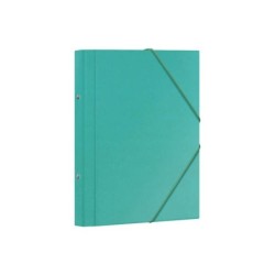 Dohe Carpeta Clasificadora 12 Departamentos - Formato Folio - Carton Plastificado - Cierre con Gomas - Color Verde Claro