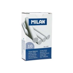 Confezione da 10 Gessi Milano - Rotondi - Non Contengono Caseina - Colore Bianco