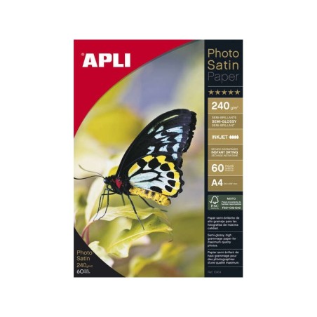 Apli Papel Fotografico Photosatin A4 240g 60 Hojas