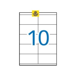Apli Pack de 2.500 Etiquetas Blancas Permanentes para Laser 105 x 57mm (250 Hojas x 10 Etiquetas)
