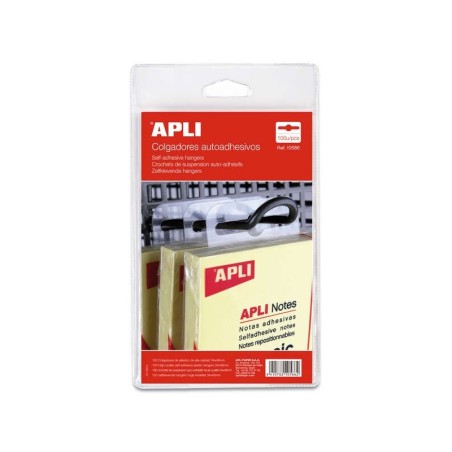 Apli Colgadores Autoadhesivos Eurohole 34x48mm - Ideal para Productos de Bajo y Medio Peso - Bolsa con 100 Unidades