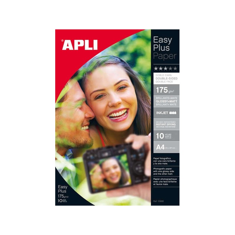 Apli Papel Fotografico Photobright Doble Cara A4 175g 10 Hojas Apli Papel Fotografico Photobright Doble Cara A4 175g 10 Hojas