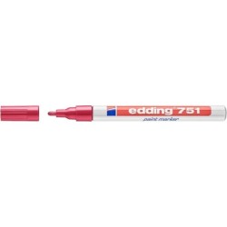 Edding 751 Pennarello Indelebile - Punta Tonda - Linea tra 1 e 2 mm. - Inchiostro opaco - Asciugatura rapida - Colore rosso 10pz