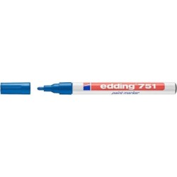 Edding 751 Rotulador Permanente - Punta Redonda - Trazo entre 1 y 2 mm. - Tinta Opaca - Secado Rapido - Color Azul