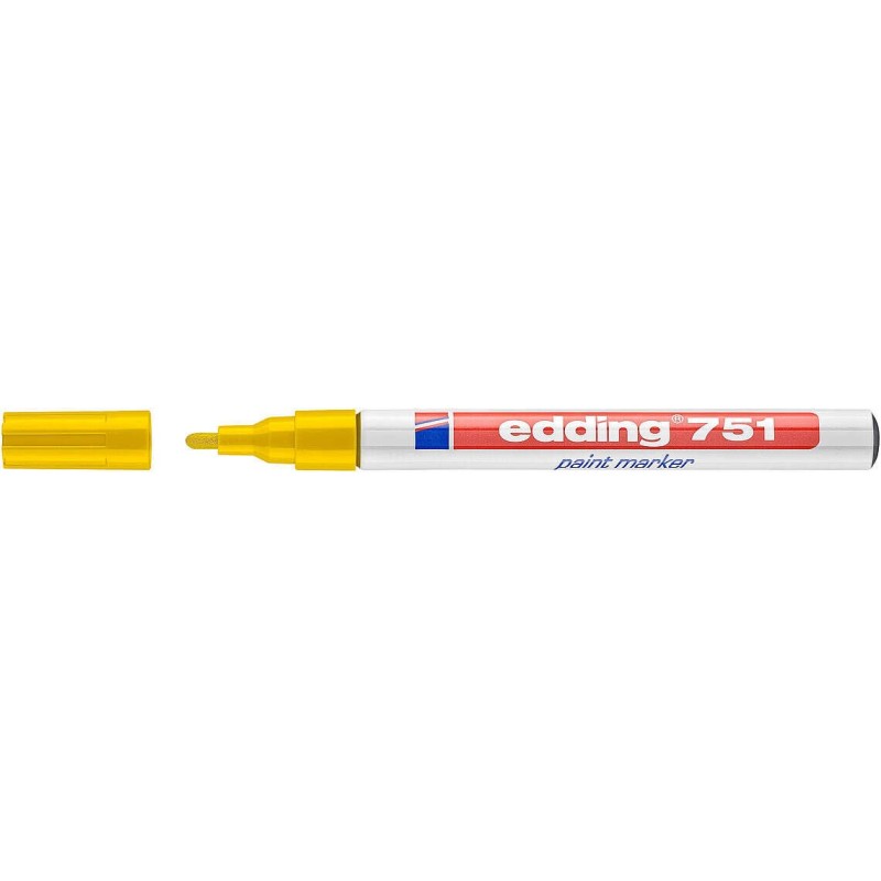 Edding 751 Rotulador Permanente - Punta Redonda - Trazo entre 1 y 2 mm. - Tinta Opaca - Secado Rapido - Color Amarillo Edding 751 Rotulador Permanente - Punta Redonda - Trazo entre 1 y 2 mm. - Tinta Opaca - Secado Rapido - Color Amarillo