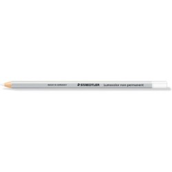 Staedtler Lumocolor 108 Matita colorata esagonale - Speciale per superfici lisce - Marcatura opaca - Colore bianco 12pz 12pz