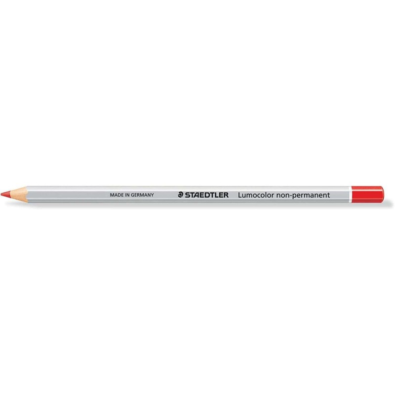 Staedtler Lumocolor 108 Matita colorata esagonale - Speciale per superfici lisce - Marcatura opaca - Colore rosso 12pz 12pz Staedtler Lumocolor 108 Matita colorata esagonale - Speciale per superfici lisce - Marcatura opaca - Colore rosso 12pz 12pz
