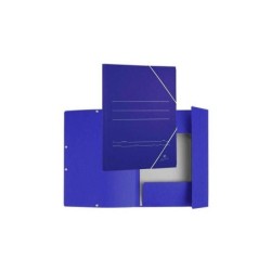 Mariola Carpeta de Carton con Solapas Folio 500gr/m2 - Medidas 34x25x1cm - Cierre con Goma Elastica - Color Azul Mate