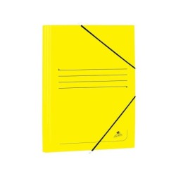 Mariola Carpeta de Carton Estucado con Solapas Folio 500gr/m2 - Medidas 34x25x1cm - Cierre con Goma Elastica - Color Amarillo