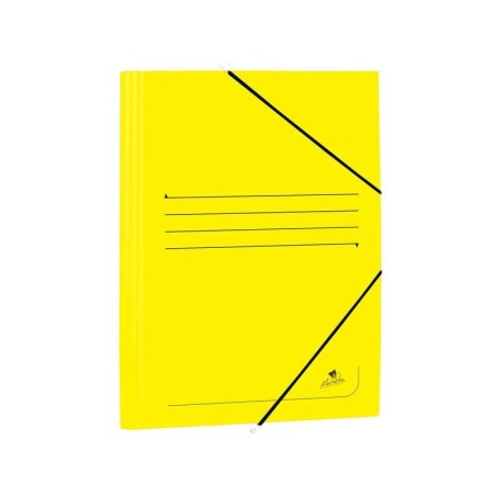 Mariola Carpeta de Carton Estucado con Solapas Folio 500gr/m2 - Medidas 34x25x1cm - Cierre con Goma Elastica - Color Amarillo